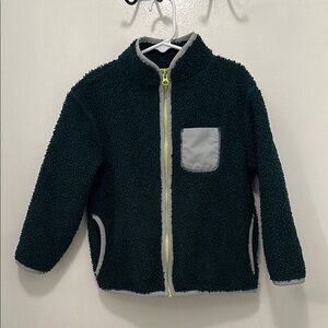 Cat & Jack Cozy Sherpa Fleece Jacket - Dark Green | Size XS